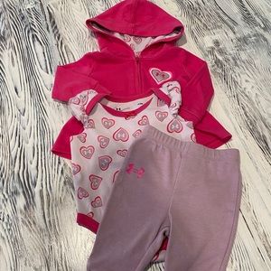 Under Armour 3 month baby girl sweat outfit. GUC.